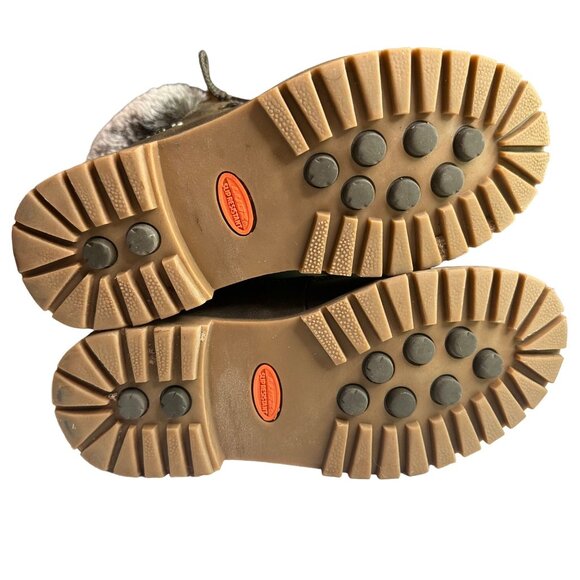 Lugz Fur Boots Army Green Lace Up Combat Style Faux Fur Boots Size 7.5 - Picture 4 of 7